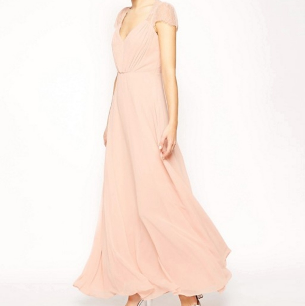 ASOS Blush Kate Lace Maxi Dress